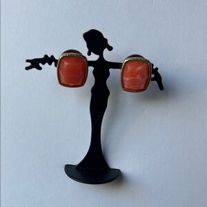 Square Orange Earrings